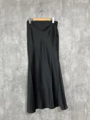 ur's ユアーズ サテン マーメイド マキシスカート ロング スカート sizeM/黒 ■■ レディース