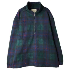 古着 エディーバウアー Eddie Bauer チェック柄 ハーフジップ フリースプルオーバー メンズS相当/eaa458301