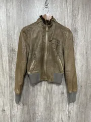 HUGO BOSS ヒューゴ･ボス 古着 レザー ファー付き ライダース ジャケット sizeUS6/茶 ◆■◎メンズ