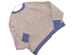 CLASSICAL ELF クラシカルエルフ 総柄 バックボタン ニット セーター sizeM/白ｘ紺x茶 ◇■ レディース