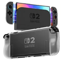【送料無料】omi Nintendo Switch 2用 クリアケース セット（ドック対応・耐衝撃/防塵/耐傷）ジョイスティック保護カバー8個+人間工学に基づいたJoycon保護カ