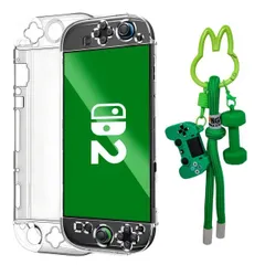 【送料無料】ドック対応【改良モデル 】Switch 2 クリアケース+ガラスフィルム+ストラップ付属品 Switch 2 保護カバー 分体式設計PC材質 着脱簡単 軽量 全面保