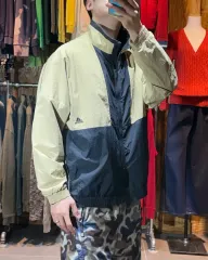 L アディダス 3本線 ロゴ ベージュ バイカラー ナイロン ジャケット