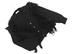 PAGEBOY ページボーイ フリンジ カーディガン sizeF/黒 ◇■ レディース