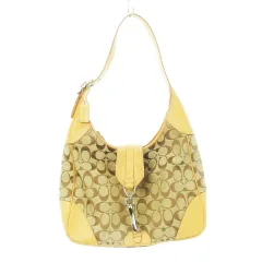 コーチ COACH ワンショルダーバッグ ハンドバッグ 肩掛け キャンバス レザー シグネチャー ベージュ 8K03 /AH13 ■GY11