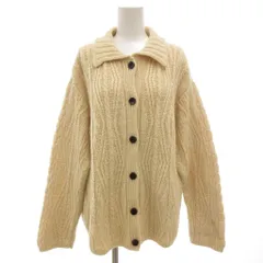 エルエルビーン L.L.BEAN カーディガン ケーブル編み ニット 長袖 厚手 ウール アイボリー /GV ■GY11