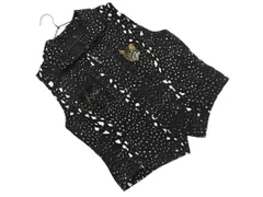 伊太利屋 総柄 ねこ ジャガード ベスト size11/黒 ◇■ レディース