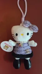 ハローキティ ぬいぐるみ キーホルダー PURPLE パープル ツイード