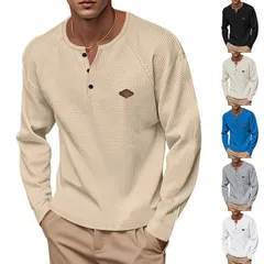 新品 ヘンリーネック 長袖 メンズ ヘンリー 長袖カットソー mlagw