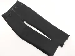 ZARA ザラ カットオフ ストレッチ デニムパンツ size36/黒 ■■ レディース