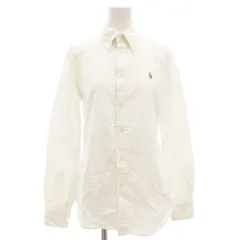 ラルフローレン RALPH LAUREN CUSTOM FIT ボタンダウンシャツ BD ブラウス 長袖 ポニー刺繍 コットン M 白 ホワイト /GV ■GY19