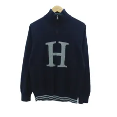 トミーヒルフィガー TOMMY HILFIGER ニット セーター ハーフジップ L ネイビー 紺 /HO3 ■GY61