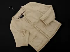 23区 ウール混 ツイード ノーカラー ジャケット size34/ライトベージュ ◇■ レディース