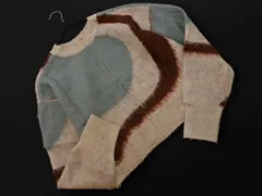 LOWRYS FARM ローリーズファーム 総柄 ニット セーター size1/水色x茶xベージュ ◇■ レディース