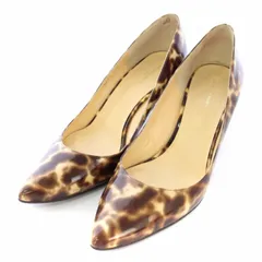 ユナイテッドアローズ UNITED ARROWS パンプス ポインテッドトゥ エナメル 総柄 37.5 24.5cm 茶 4782 /TK