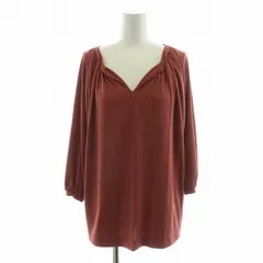 グリーンレーベルリラクシング ユナイテッドアローズ green label relaxing FFC スムーススタンドネックギャザープルオーバー カットソー シャツ ブラウス 長袖 キーネック F レッド 3612-262-1930 /NQ ■MU