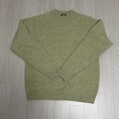ユニクロ スフレヤーン クルーネックセーター ライトグリーン m