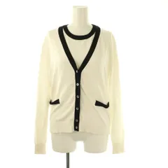 アプワイザーリッシェ Apuweiser-riche アンサンブルニット カーディガン バイカラー 2 白 黒 /CX ■OS