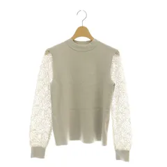 アンタイトル UNTITLED ニット カットソー プルオーバー 長袖 袖レース 2 グレー /CX ■OS