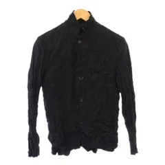 ジュンヤワタナベ JUNYA WATANABE COMME des GARCONS AD2007 ジャケット アウター シングル ショート丈 ストレッチ ワンカラー シワ加工 ウール混 S 黒 ブラック /BBのサムネイル