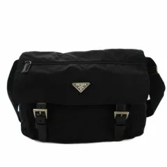 プラダ PRADA ショルダーバッグ 三角プレート ナイロン 黒 /KH ■OH