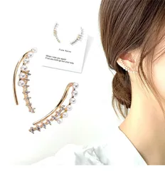 イヤーカフ パール 片耳用 ノンホールピアス イヤリング イヤークリップ シンプル 可愛い おしゃれ ゴールド シルバー ホワイト レディース 金属アレルギー ニッケルフリー 結婚式 プレゼント ホワイトデー