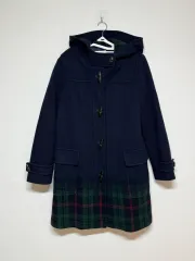 BEAN POLE ビーンポール タータンチェック バイカラー ダッフルコート 95