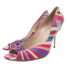 エミリオプッチ EMILIO PUCCI パンプス ピンヒール オープントゥ 総柄 37.5 マルチカラー /GV ■GY62のサムネイル