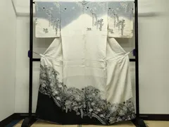 平和屋着物●訪問着　作家物　辻が花　絞り　暈し染め　金彩　正絹　逸品　CABC8230gh