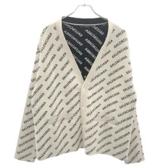 BALENCIAGA バレンシアガ 23SS Logo intarsia wool cardigan ロゴインターシャウールカーディガン 718899 アイボリー Lのサムネイル
