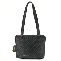 CHANEL シャネル  トートバッグ 　マトラッセ　ロゴチャーム　 黒　ラムスキン　ゴールド　レディースバッグ　ブランド【中古】【送料無料】