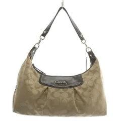 コーチ COACH ハンドバッグ ショルダー 2WAY キャンバス レザー シグネチャー 総柄 ロゴ ベージュ 茶色 ブラウン F19766 /XZ ■GY18