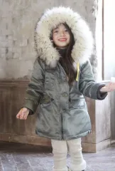 (新品) 男の子 女の子 シープスキン フーディー マウンテンパーカー 9号 カーキ 冬 アウター