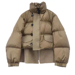 sacai サカイ 24AW Melton×Down Puffer Jacket メルトンダウンデザインジャケット 24-07600 ブラウン 1のサムネイル