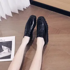 スニーカー プラットフォーム 厚底 フラットシューズ