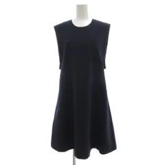 エポカ EPOCA THE SHOP & VOUS ETES ワンピース 38 ノースリーブ ひざ丈 紺 ネイビー /AE ■GY61