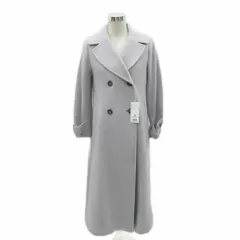 ナチュラルビューティーベーシック NATURAL BEAUTY BASIC チェスターコート ロング丈 S ライトグレー 無地 ダブルブレスト /SY17 ■GY61