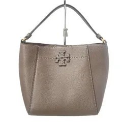 TORY BURCH(トリーバーチ) ハンドバッグ マックグロー スモール バケットバッグ グレーベージュ レザー