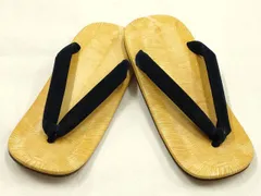 平和屋着物▼男性　和装小物　雪駄　鼻緒:紺　畳表風　本革製品　牛皮底　逸品　AABF4006ay