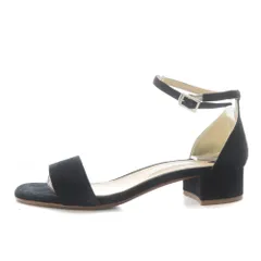 ファビオルスコーニ FABIO RUSCONI サンダル ローヒール ストラップ スエード 37 ブラック /YO4