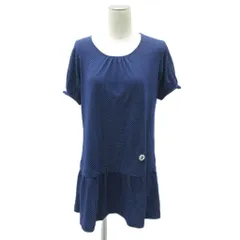 ピンクハウス PINK HOUSE チュニック 半袖 紺 ドット柄 水玉柄 ラウンドネック /SY6 ■GY61