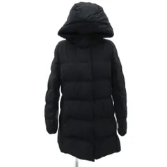 ユニクロ UNIQLO ダウンコート ロング丈 M 黒 ブラック フード付き /HO36 ■GY61
