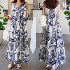 ワンピース 未使用 ノースリーブ 花柄 キレイめ マキシ丈 夏 ロング丈 リゾート 前後2WAY 大きいサイズ ゆったり ロング