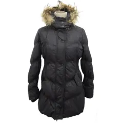 カルバンクラインジーンズ Calvin Klein Jeans ダウンコート ロング丈 フード ファー M 黒 ブラック ■IBO90