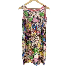 EPOCA(エポカ) ワンピース サイズ40 M レディース新品同様  - ピンク×マルチ ノースリーブ/ロング/シルク/スパンコール