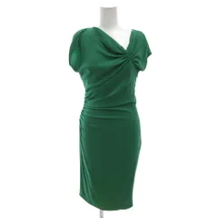 エスカーダ ESCADA ワンピース ドレス フレンチスリーブ ギャザー ドレープ ロング 34 緑 グリーン /FF