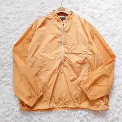 美品　ビームスプラス　BEAMS+　ナイロン ベイ ジャケット　ハーフジップ　ナイロンジャケット　プルオーバー　裾紐　ドローコード　ナイロン　イエロー　黄色　L