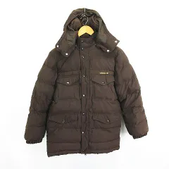 アディダスオリジナルス adidas originals コート アウター 長袖 フード ジップアップ ハーフ丈 ロゴ トレフォイル 中綿 M ブラウン ※EKM