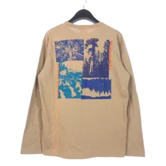 ザノースフェイス THE NORTH FACE ロングスリーブスクエアロゴTシャツ 長袖カットソー バックプリント M ベージュ NT81249 国内正規