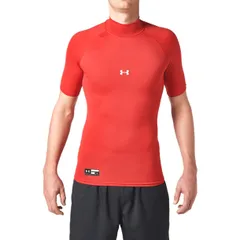 UAヒートギアアーマー コンプレッション ショートスリーブ モック(ベースボール/MEN) UNDER ARMOUR アンダーアーマー (1358642)、(600)Red